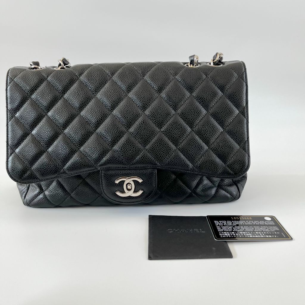 Chanel Black Caviar Single Flap Bag