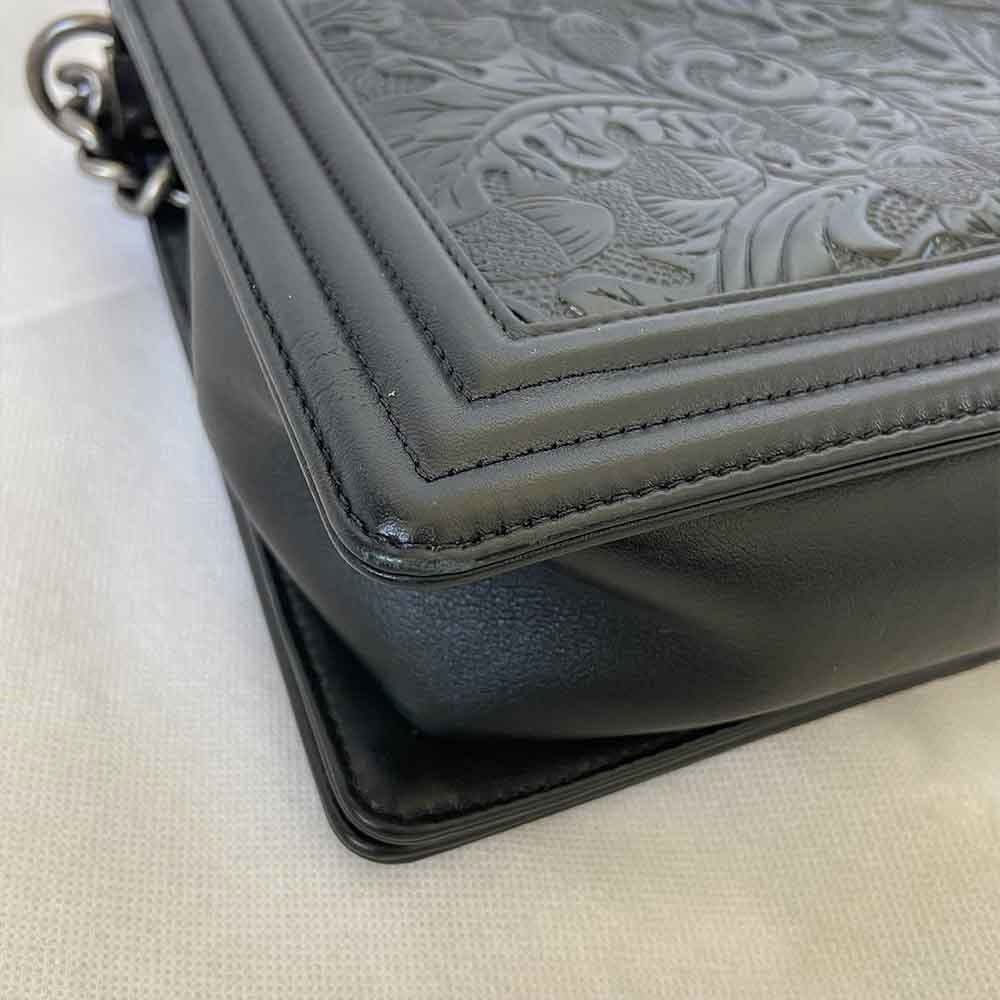 Chanel Leaf Embossed Large Boy Bag