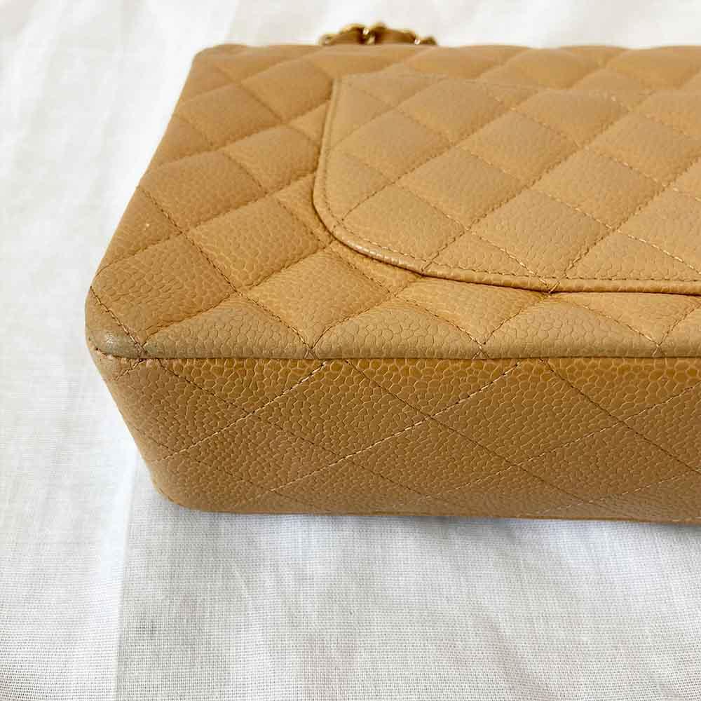Chanel Medium Caviar Beige Flap Bag