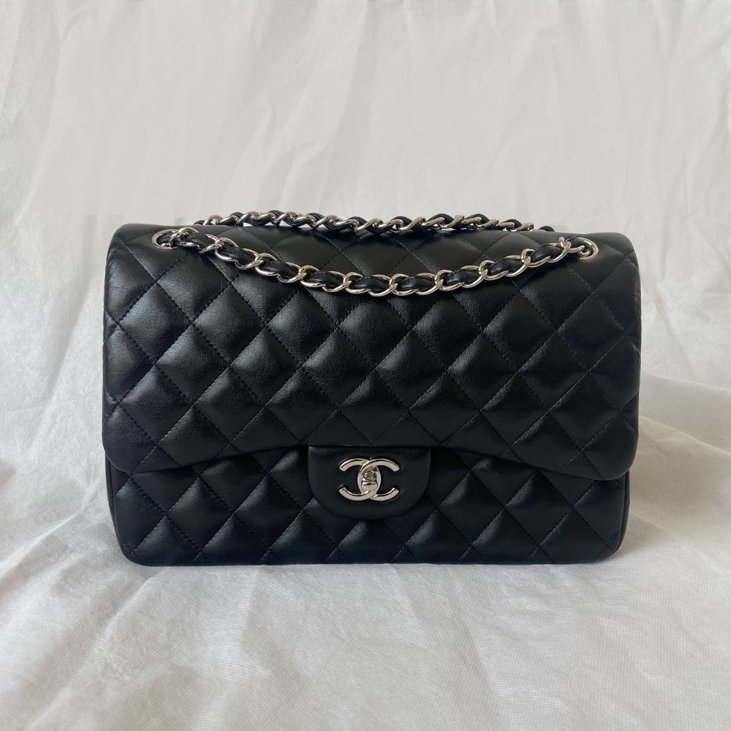 Chanel Classic Quilted  Black Jumbo Flap Bag