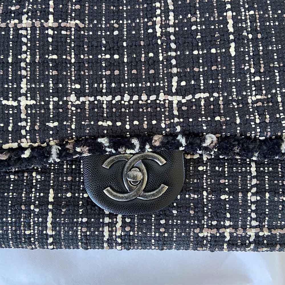 Chanel Tweed Jacket Large Flap Travel Bag