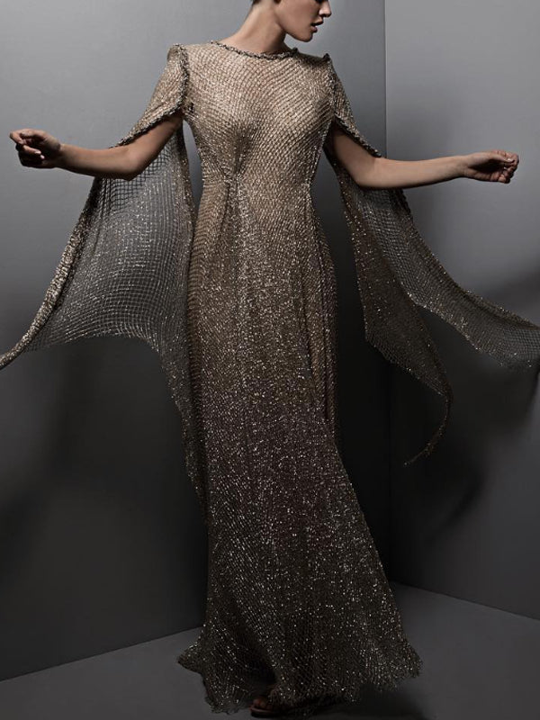 Elegant Wedding with Irregular Sleeves Women's Dress