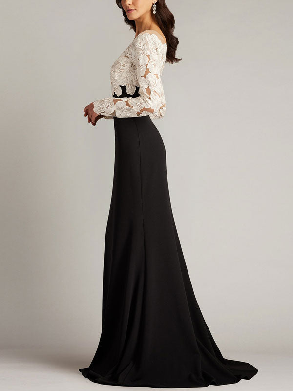 Embroidered Corset Illusion Gown