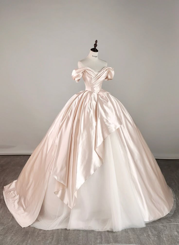 Luxury Ball Gown Off The Shoulder Pink With Ruffles Wedding Dress Modest Wedding Dresses Princess Wedding Gowns DH1493