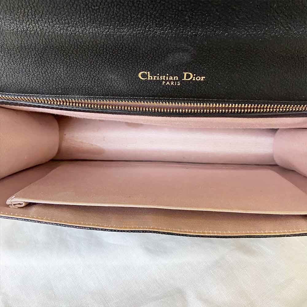Dior Black Leather Large Diorama Flap Shoulder Bag