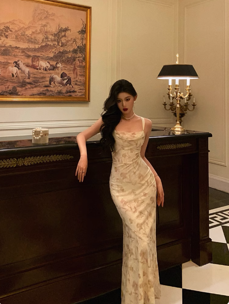 Elegant Mermaid White Floral Sleeveless 21st Birthday Dress Party Gown Birthday Outfits Birthday Dress Ideas For Women DP1302