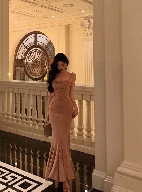 Elegant Mermaid Spaghetti Straps Sleeveless 21st Birthday Dress Party Gown Birthday Outfits Birthday Dress Ideas For Women DP1384