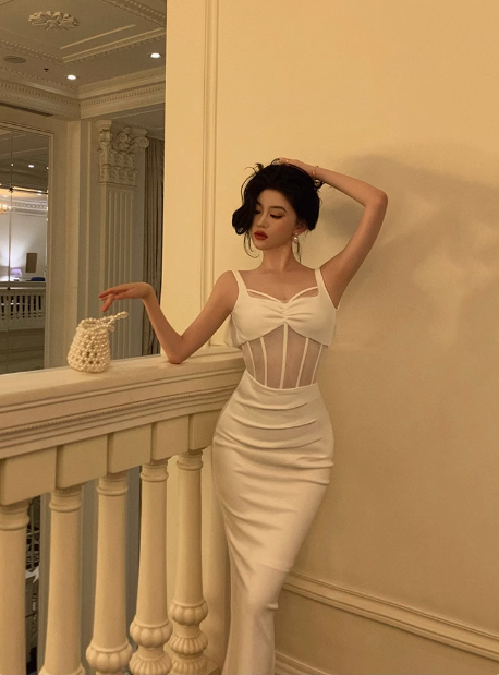 Modest Sheath Spaghetti Straps White Satin 21st Birthday Dress Party Gown Birthday Outfits Birthday Dress Ideas For Women DP1629