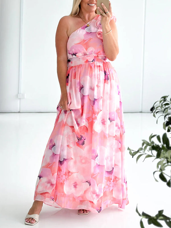 Elegant Chiffon One Shoulder Women's Dress