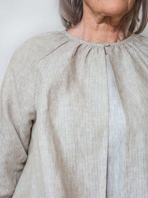 Small Cardigan Cropped Linen Jacket