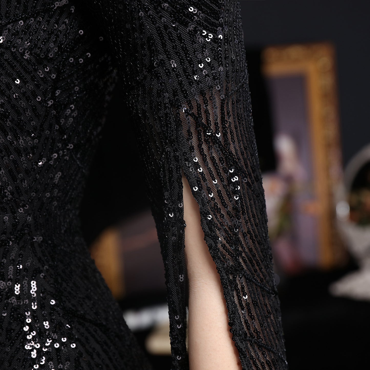 loveedsTM-Sequined long banquet slim fishtail elegant lady evening dress
