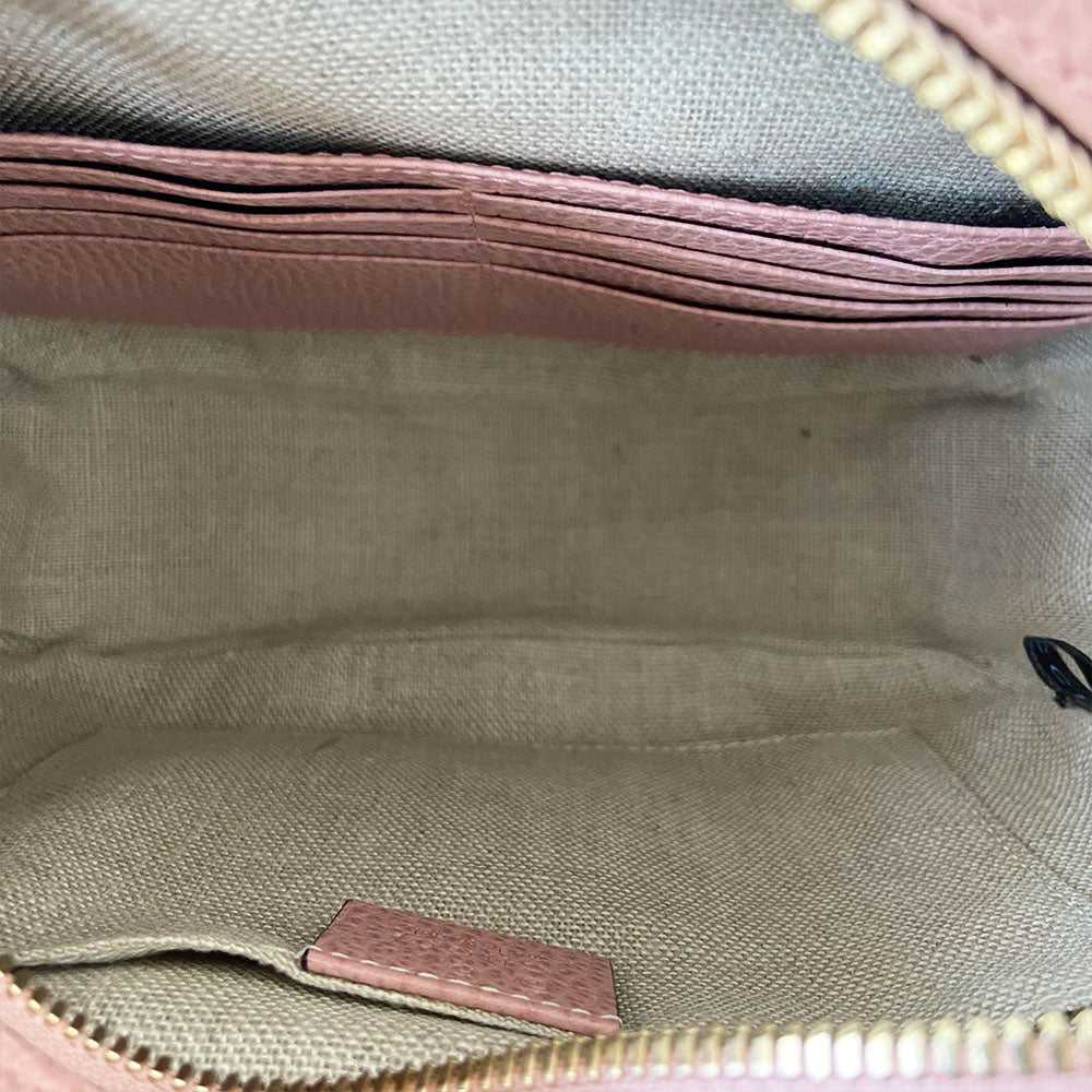 Gucci Bree GG Canvas Leather Mini Messenger Bag Pink