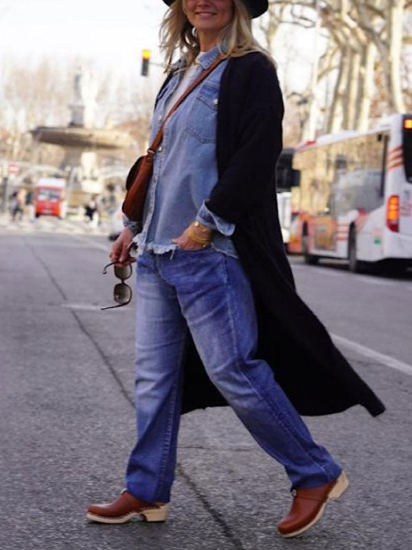 Retro Comfortable Breathable Simple Casual Ladies Jeans