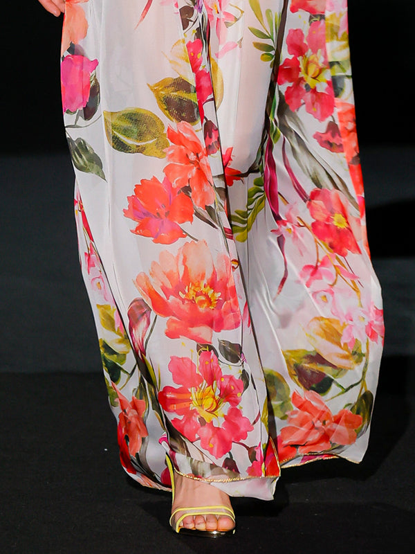 Elegant Floral Catwalk Women's Dress