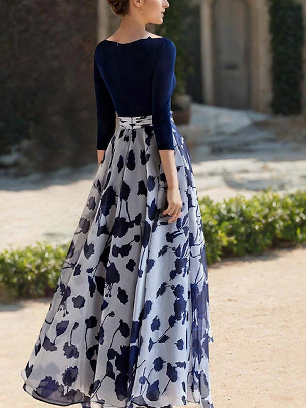 V-Neck Printed Maxi Dress