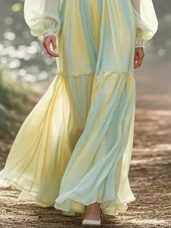 Mesh Temperament Color Matching Women's Dress