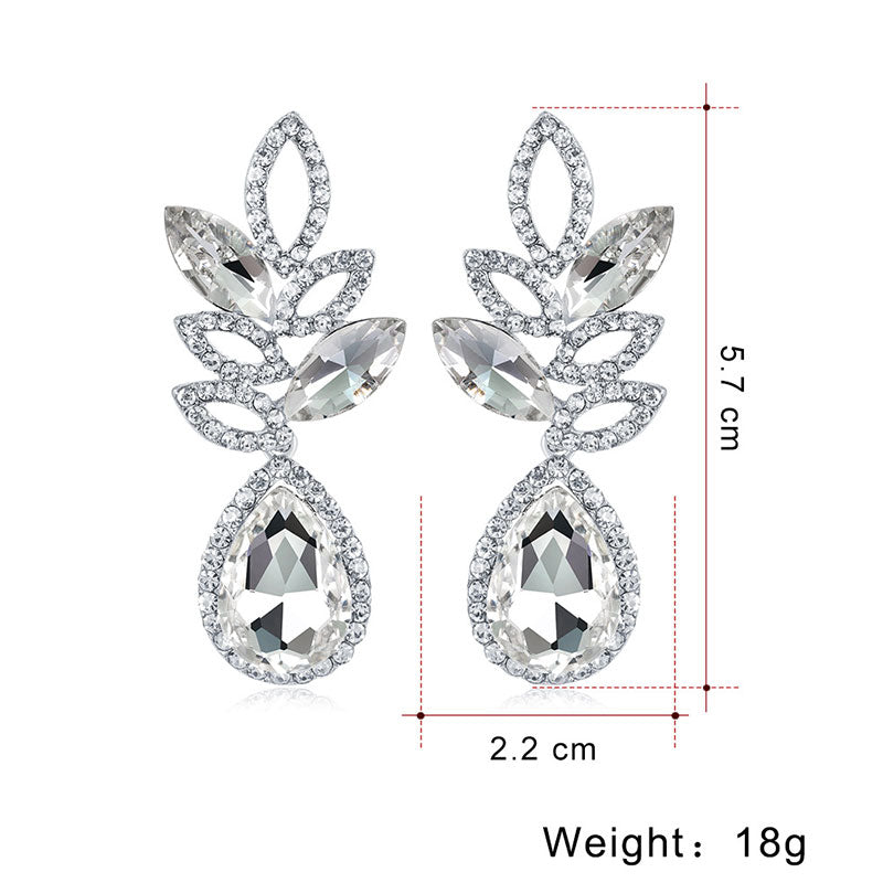 High-grade crystal temperament bridal earrings