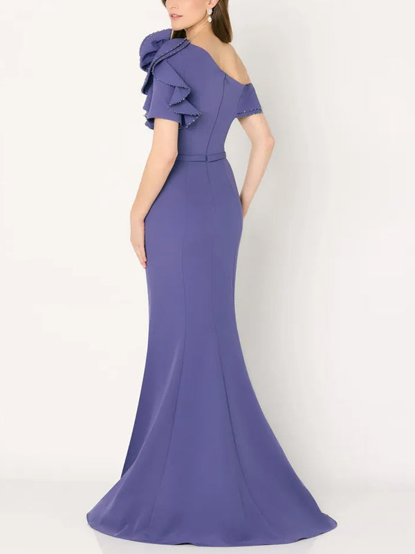 3d Flower Solid Color Maxi Dress