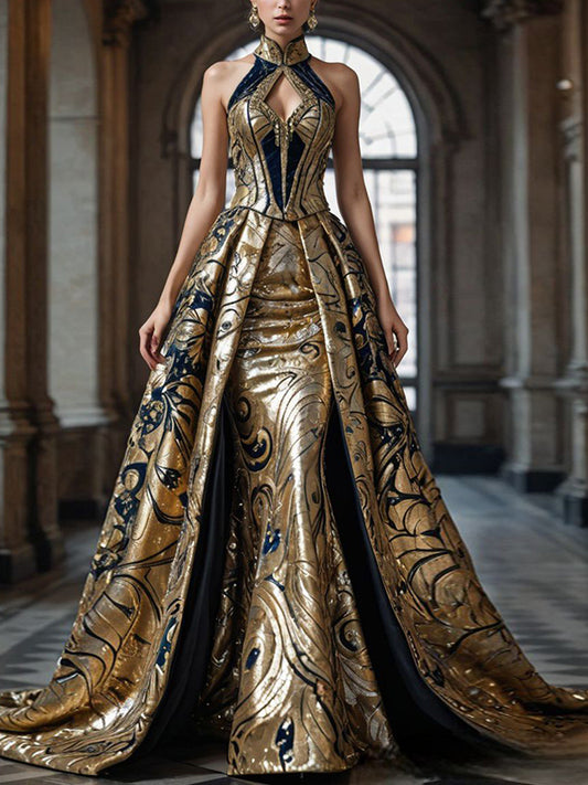 Sleeveless Printed Maxi Dress