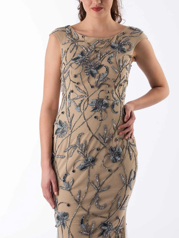 Crew Neck Sleeveless Sequin Maxi Dress