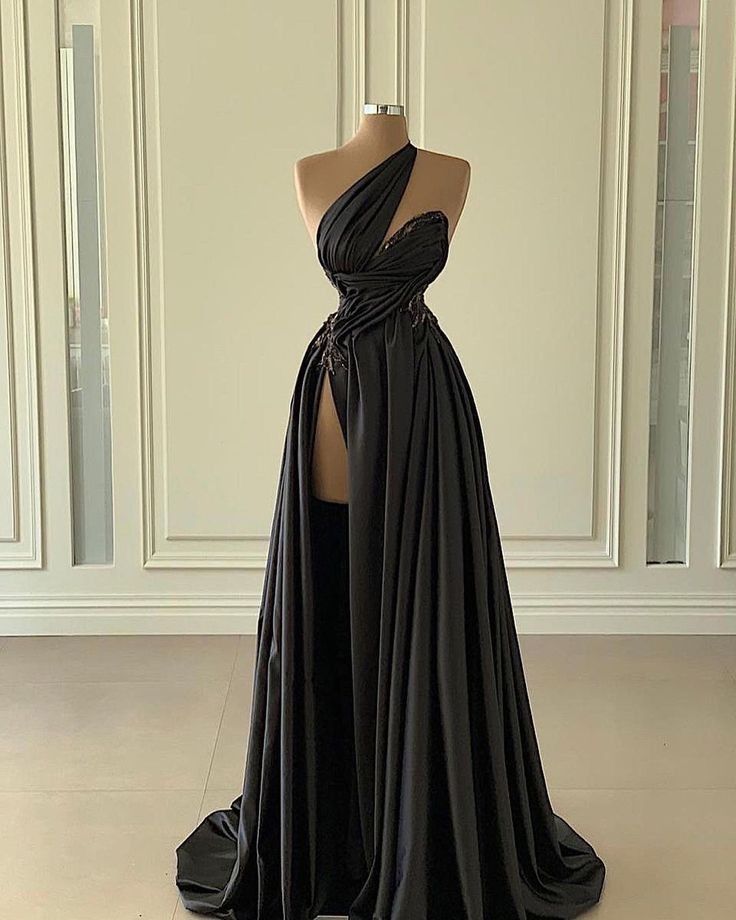 Black Gorgeous Sexy Long Satin Elegant Ball Gown Evening Dress Party Dress gh3280