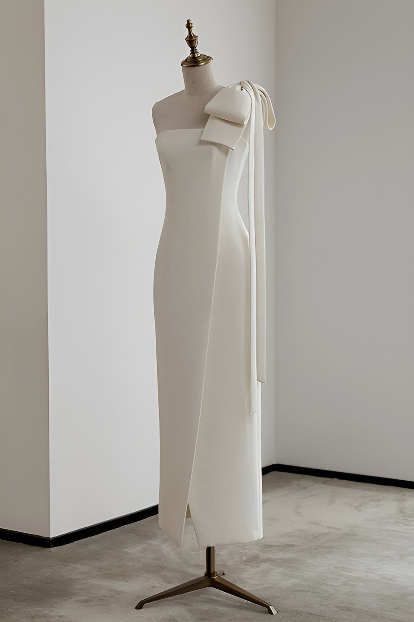 loveedsTM-Elegant banquet sexy slit one-shoulder white evening dress