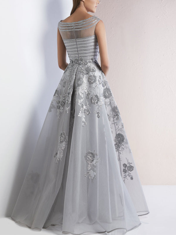 Crew Neck Sleeveless Printed Maxi Dress