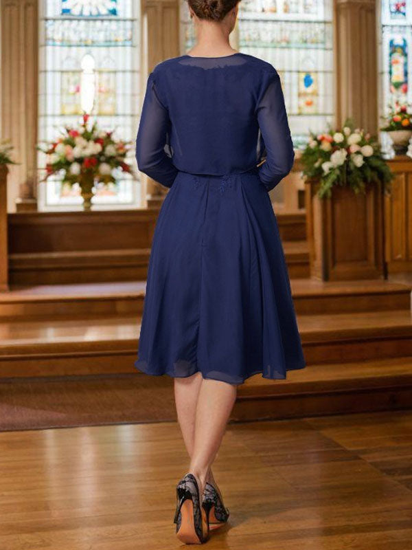 Short Chiffon Jacket Mother of the Bride Dress
