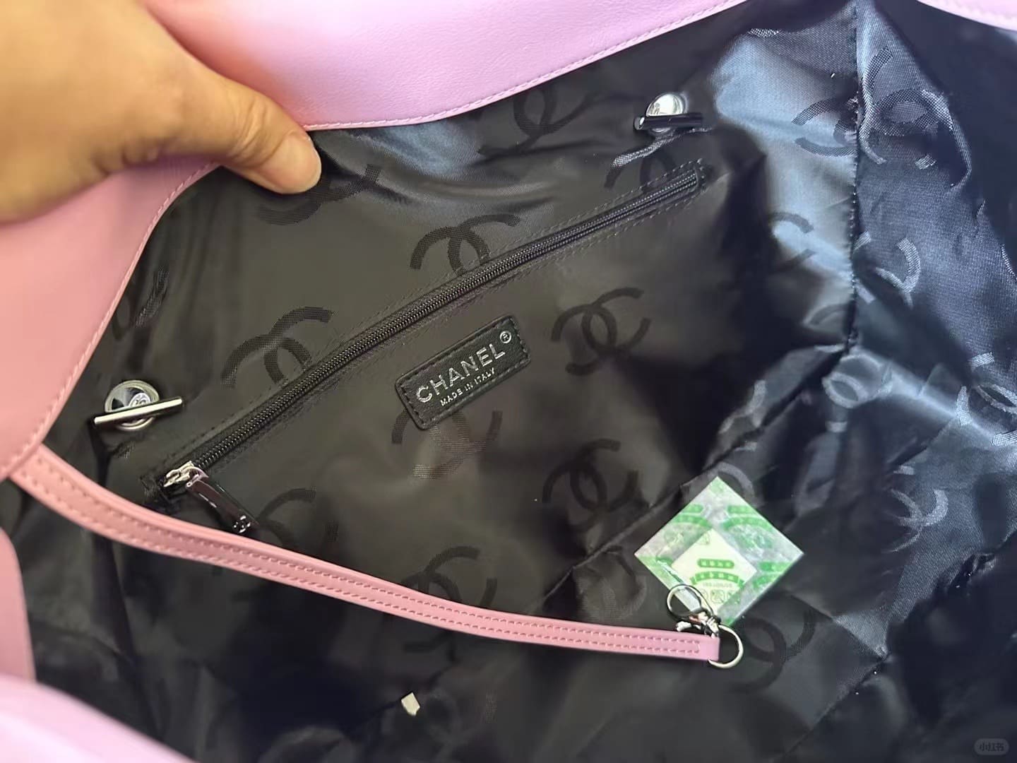 Chanel Calfskin Quilted Large Cambon Flap Pink Black