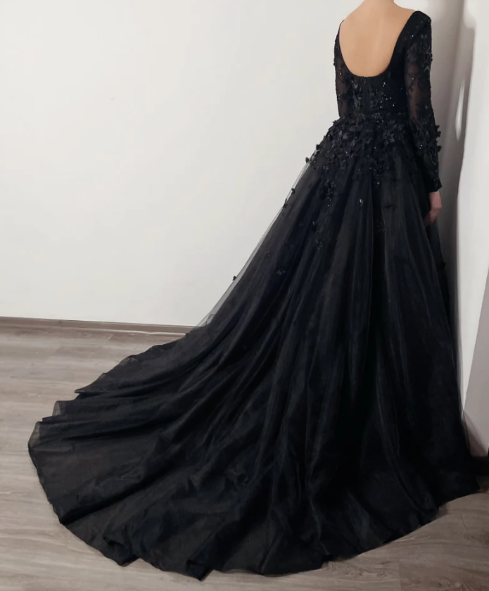 elegant 3D floral beaded wedding dress fg363