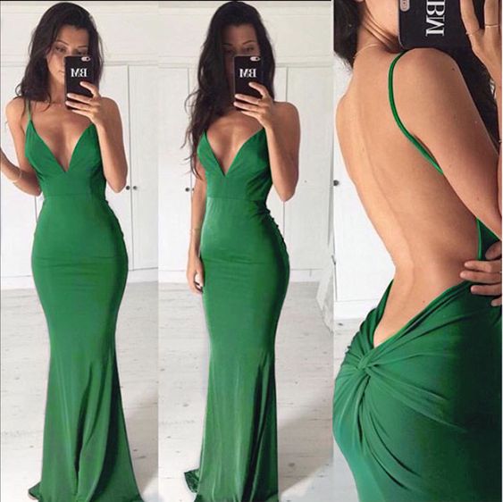 Green New style Mermaid Prom Dress fg863