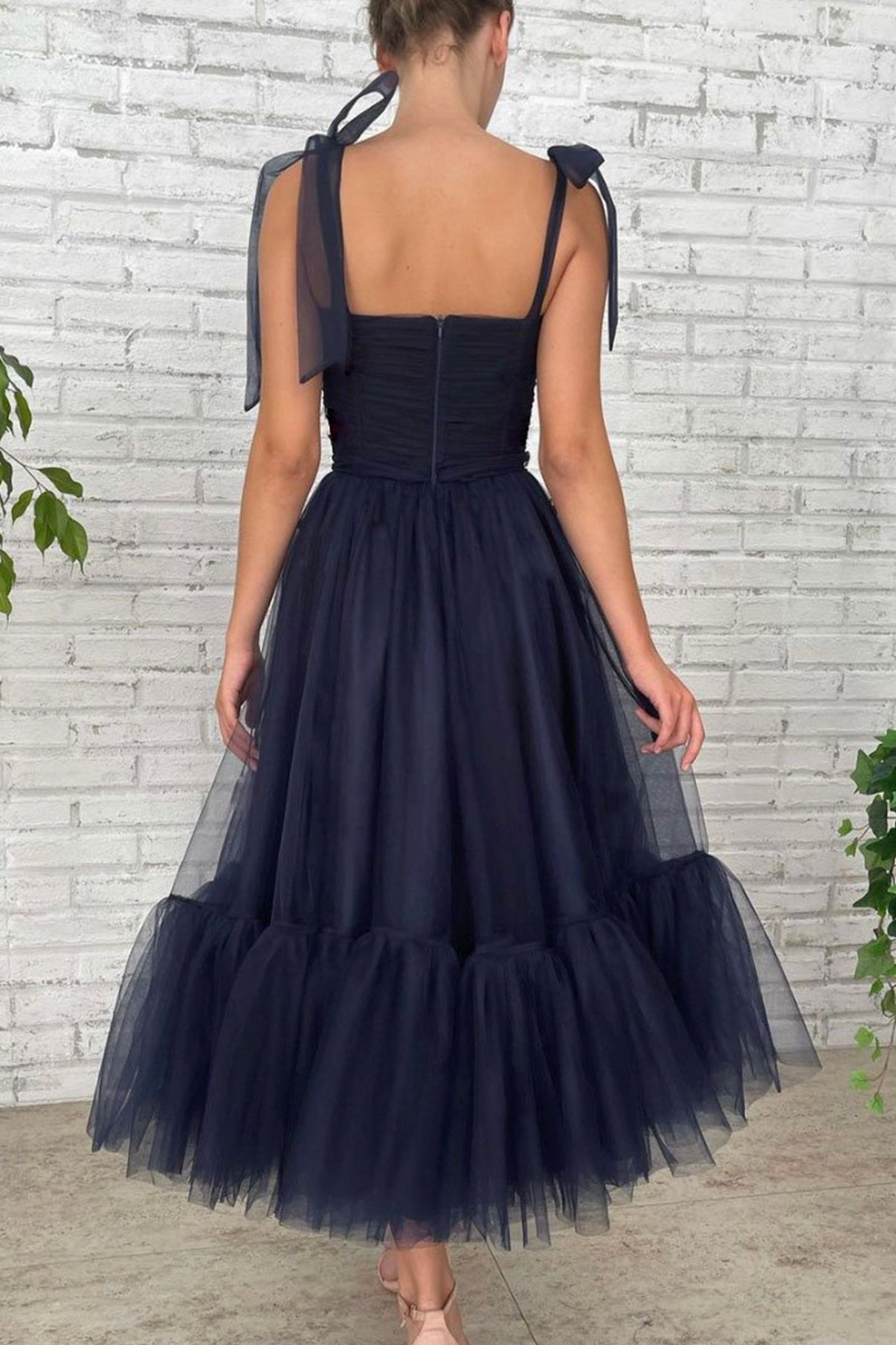 Blue tulle short prom dress blue homecoming dress 8979
