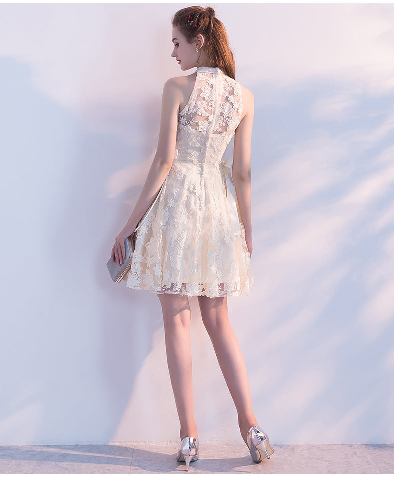 Cute lace short prom dress homecoming dress 8307