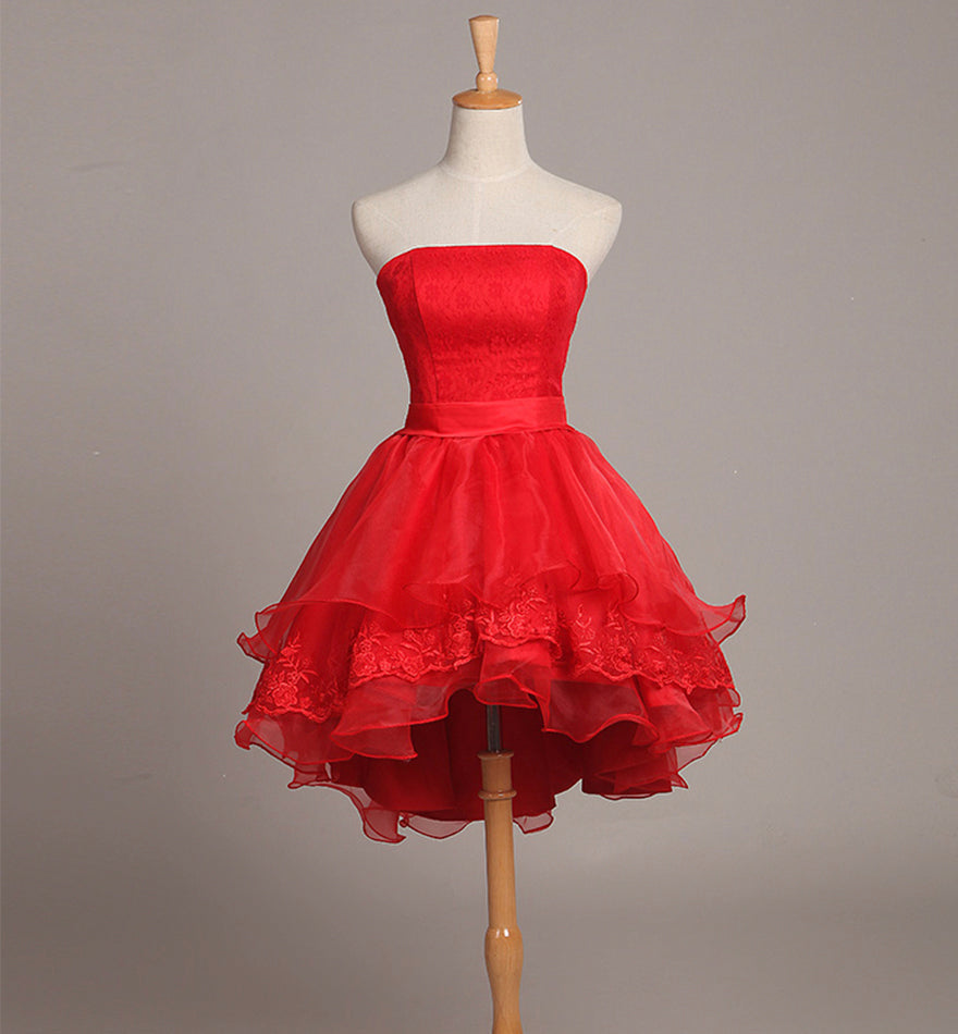 White/Red/Blue Sweet Cute Tulle Lace Short Prom Dress Homecoming Dress 8385
