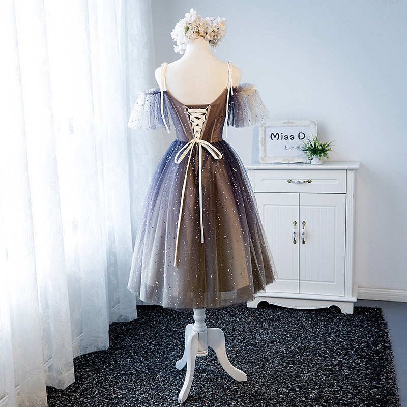 Cute tulle short prom dress, evening dress 7990