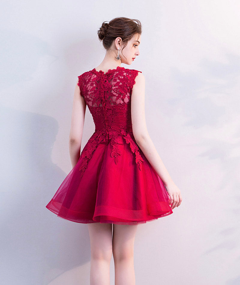 Cute lace short A line prom dress cocktail dress 8414