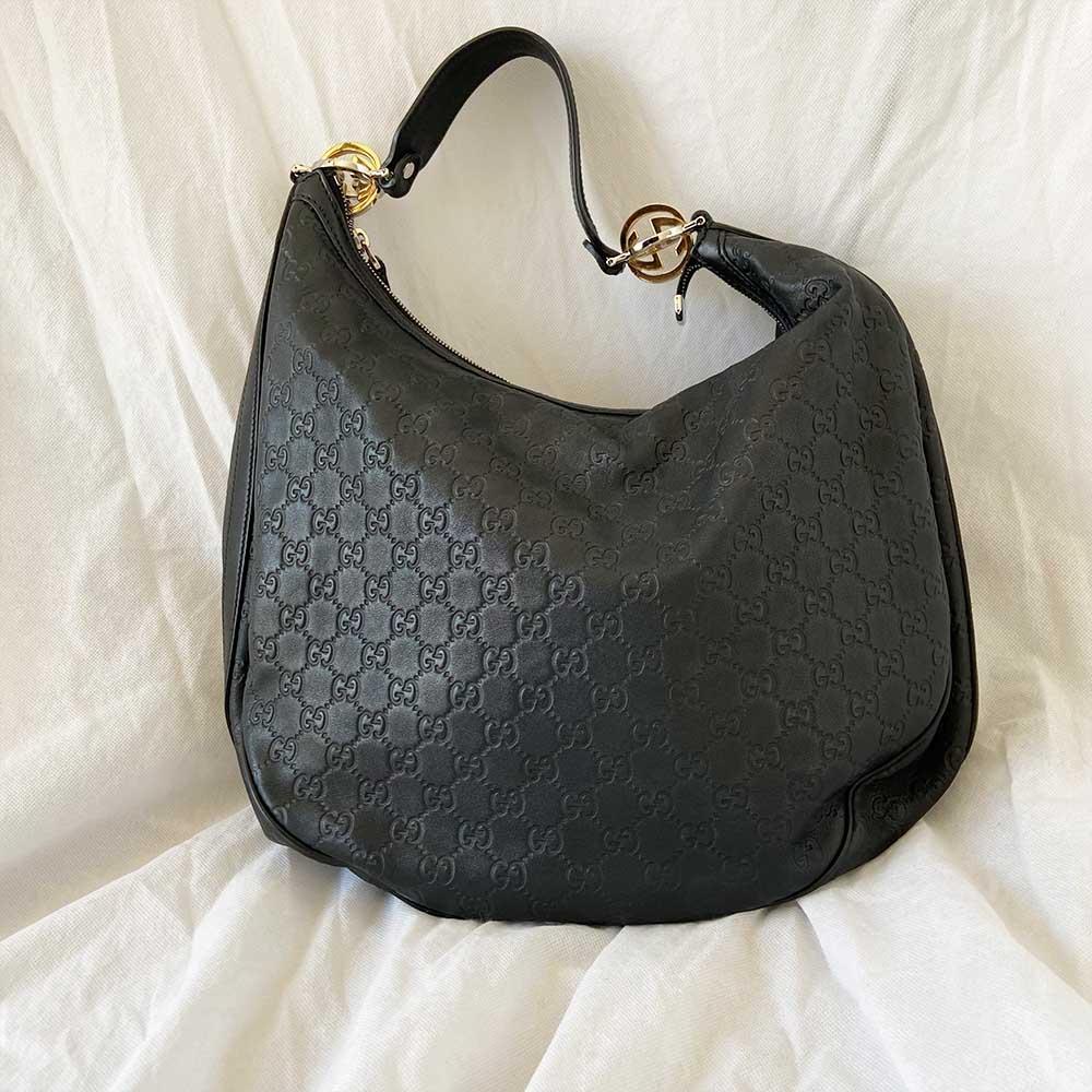 Gucci Black Guccisima Shoulder Bag