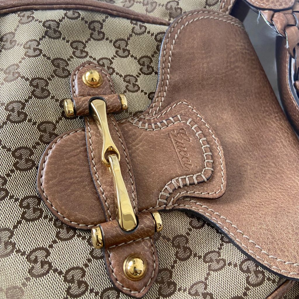 Gucci brown GG Guccisima canvas large shoulder bag
