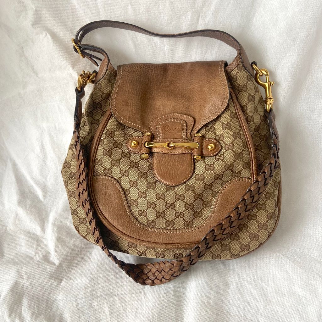 Gucci brown GG Guccisima canvas large shoulder bag