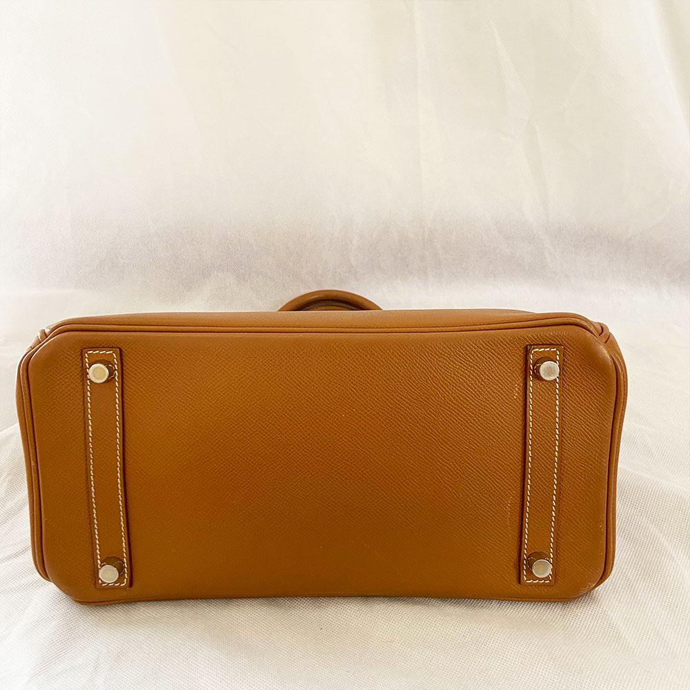 Hermes 30 Gold Birkin Epsom Leather Bag
