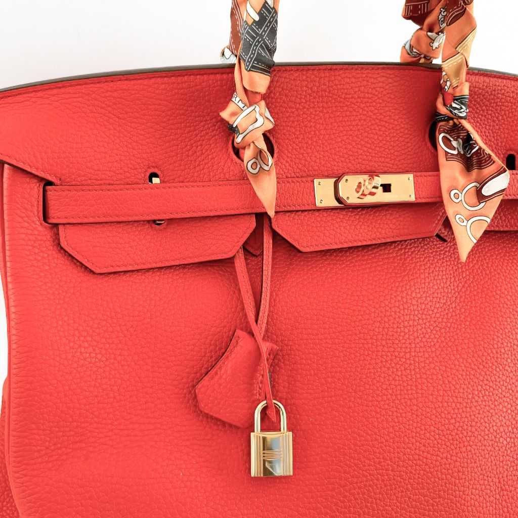 Hermès Orange Togo Leather with Gold Hardware Birkin 40 Bag