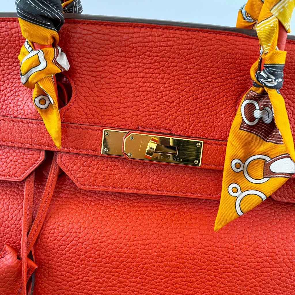 Hermès Orange Togo Leather with Gold Hardware Birkin 40 Bag