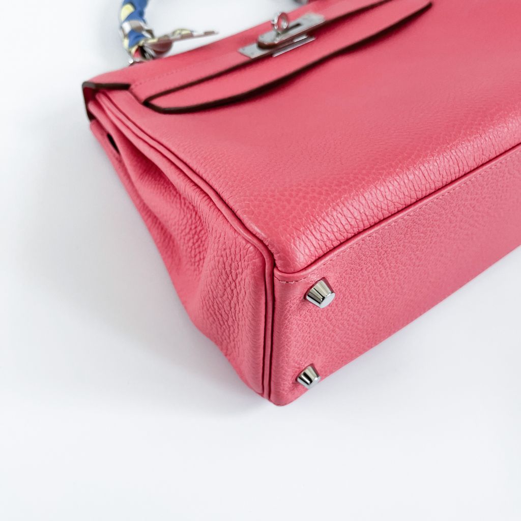 Hermes Rose Lipstick Togo Leather Kelly Retourne 28 Bag