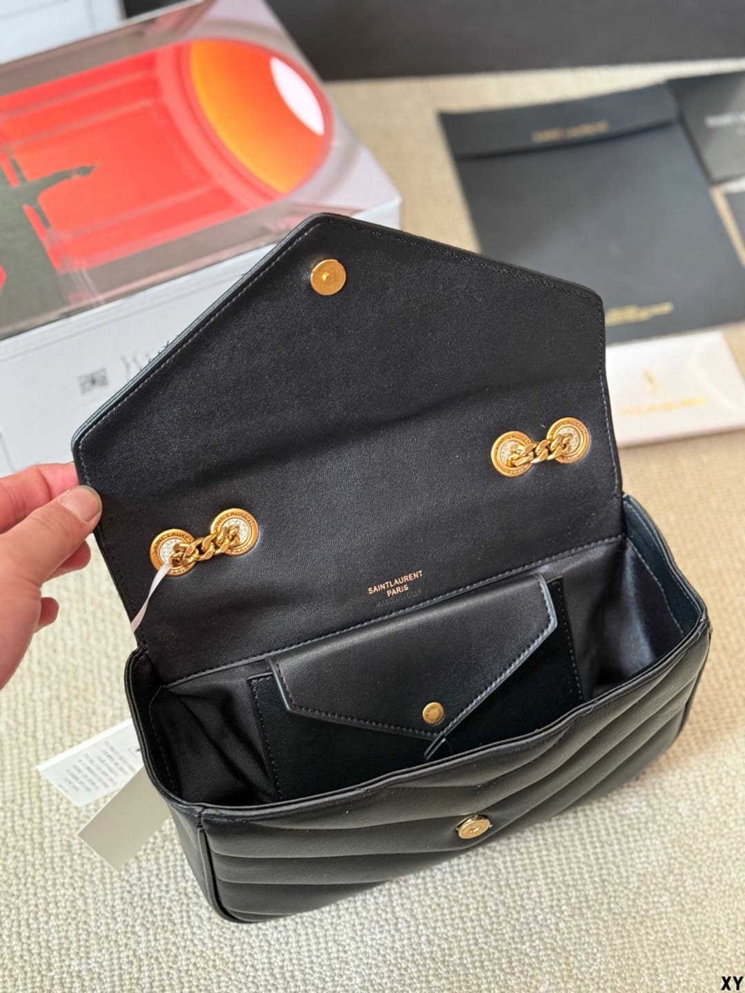 Saint Laurent LOULOU small in MATELASSÉ lambskin