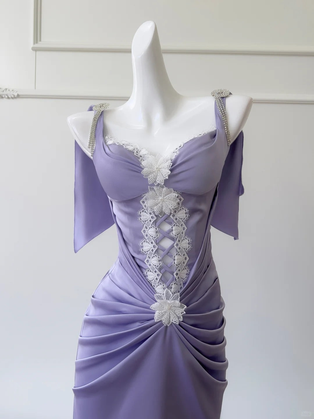 Purple Flowing Long/Short Satin Homecoming Dress Prom Dress Birthday Party Dress Evening Dress gh4408