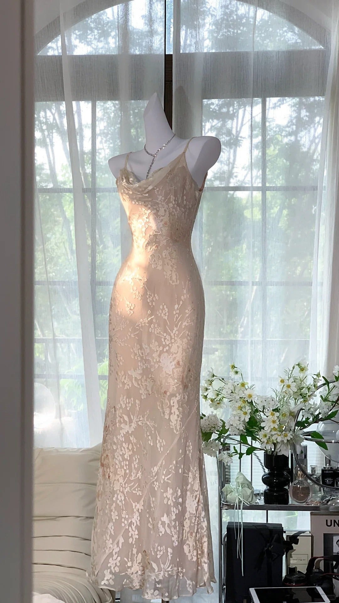 Pink floral ball gown long chiffon date dress evening dress birthday dress wedding dress style core aesthetic gh4530