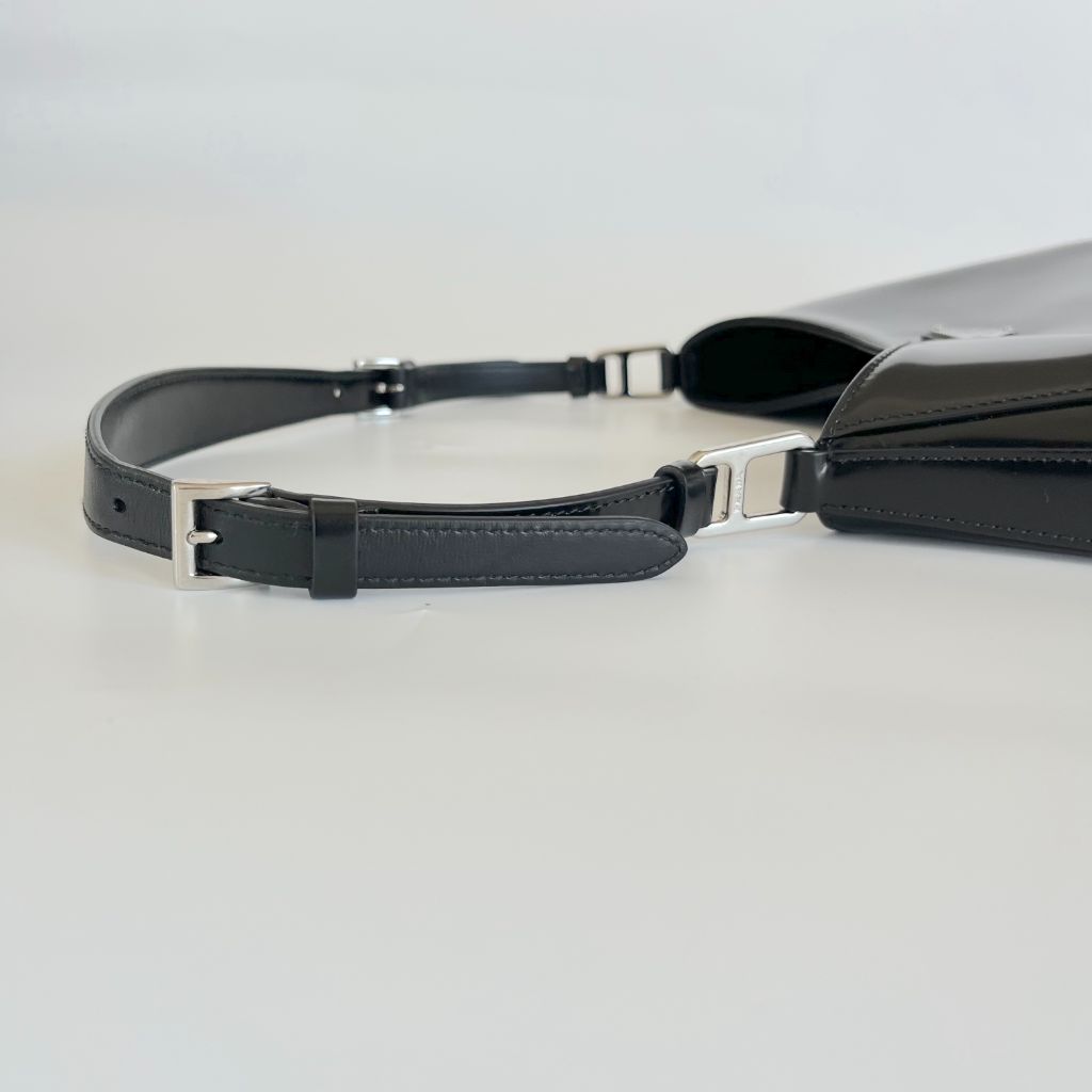 Prada Cleo Large Black Leather Shoulder Bag