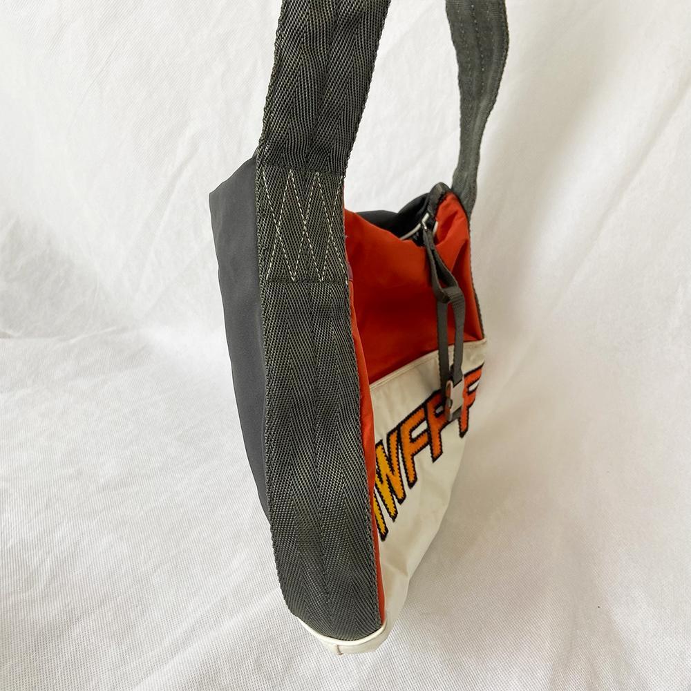 Prada Orange White SHWFFFF Nylon Vintage Bag