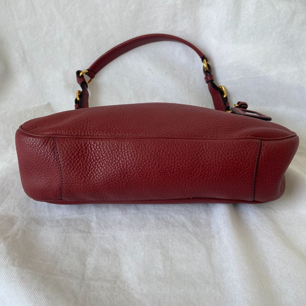 Prada red leather bag