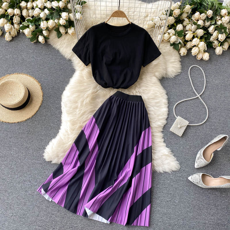 Black A line two pieces dress 662